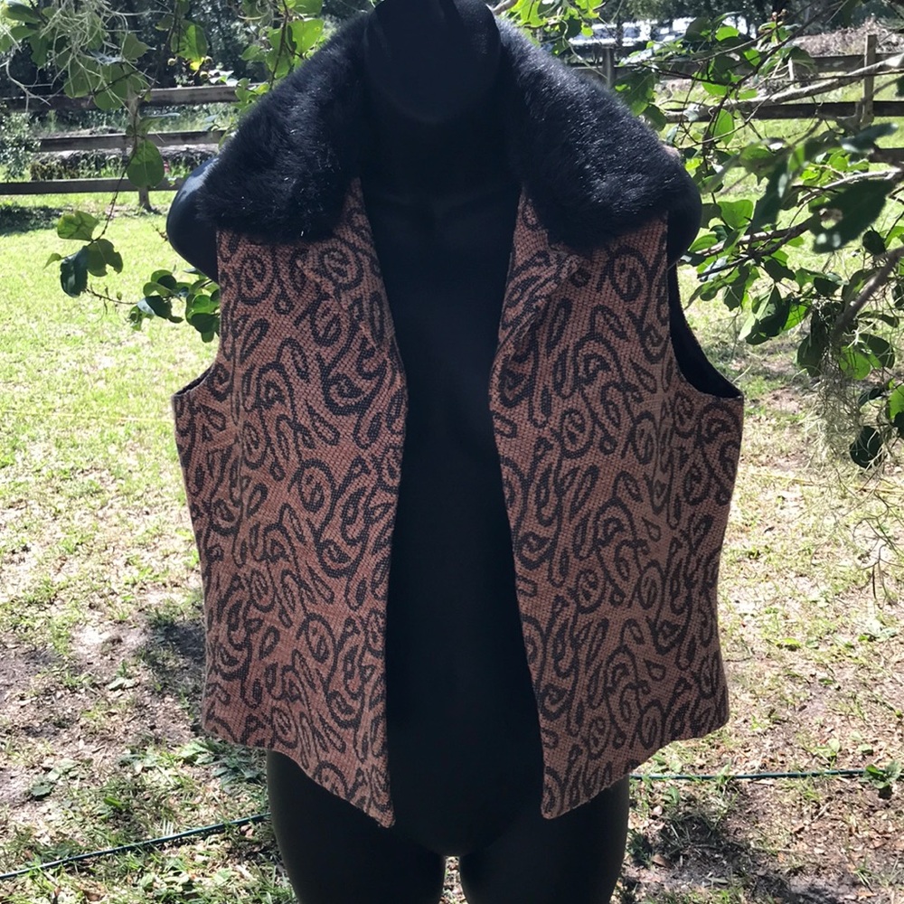 Bob Mackie Wearable Art Pink Chenille Vest